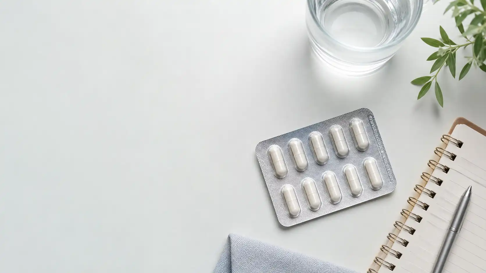Close-up of a Sergel 20 mg capsule strip and prescription on a table